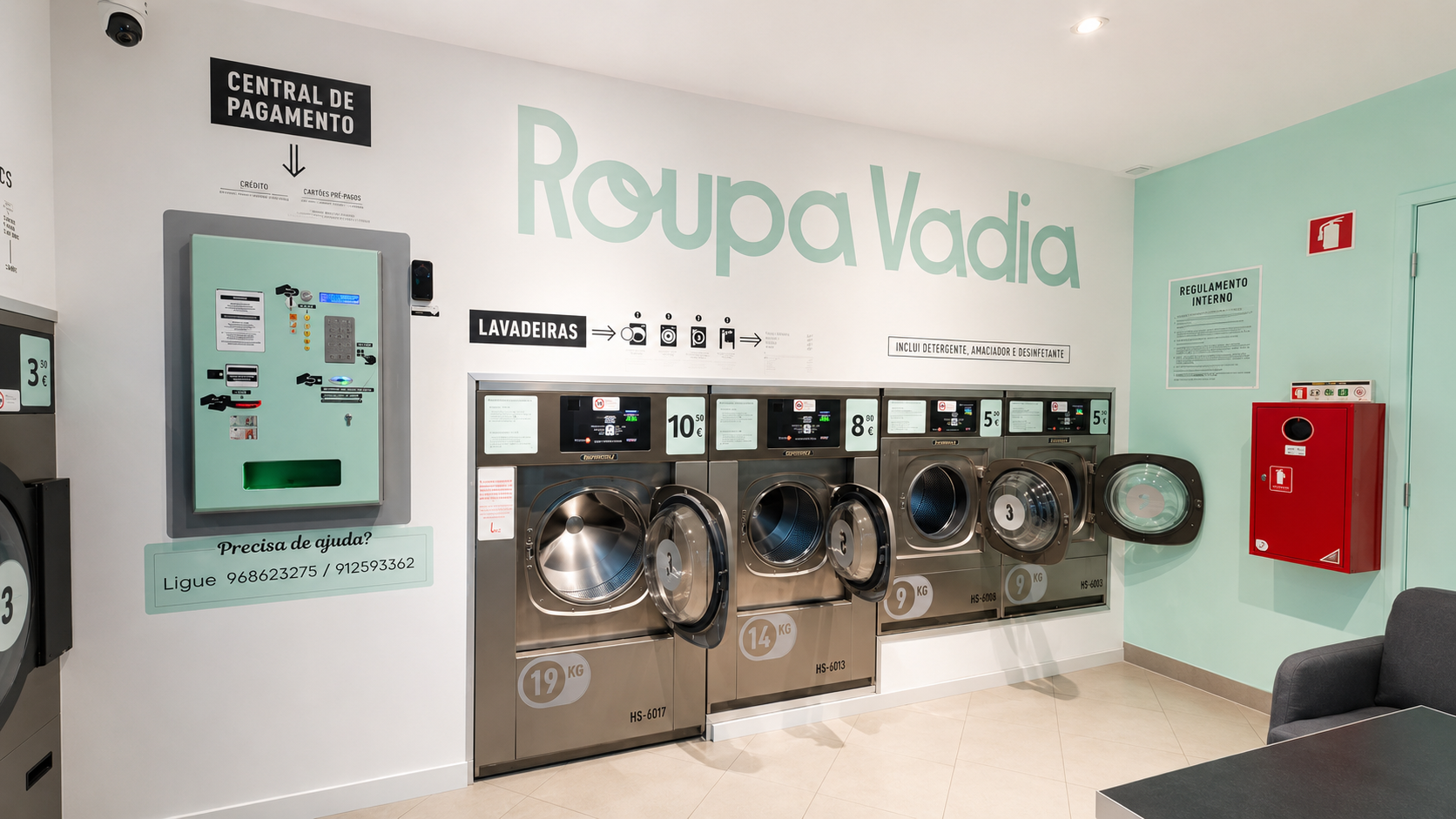 Lavadeiras Roupa Vadia – parede de máquinas