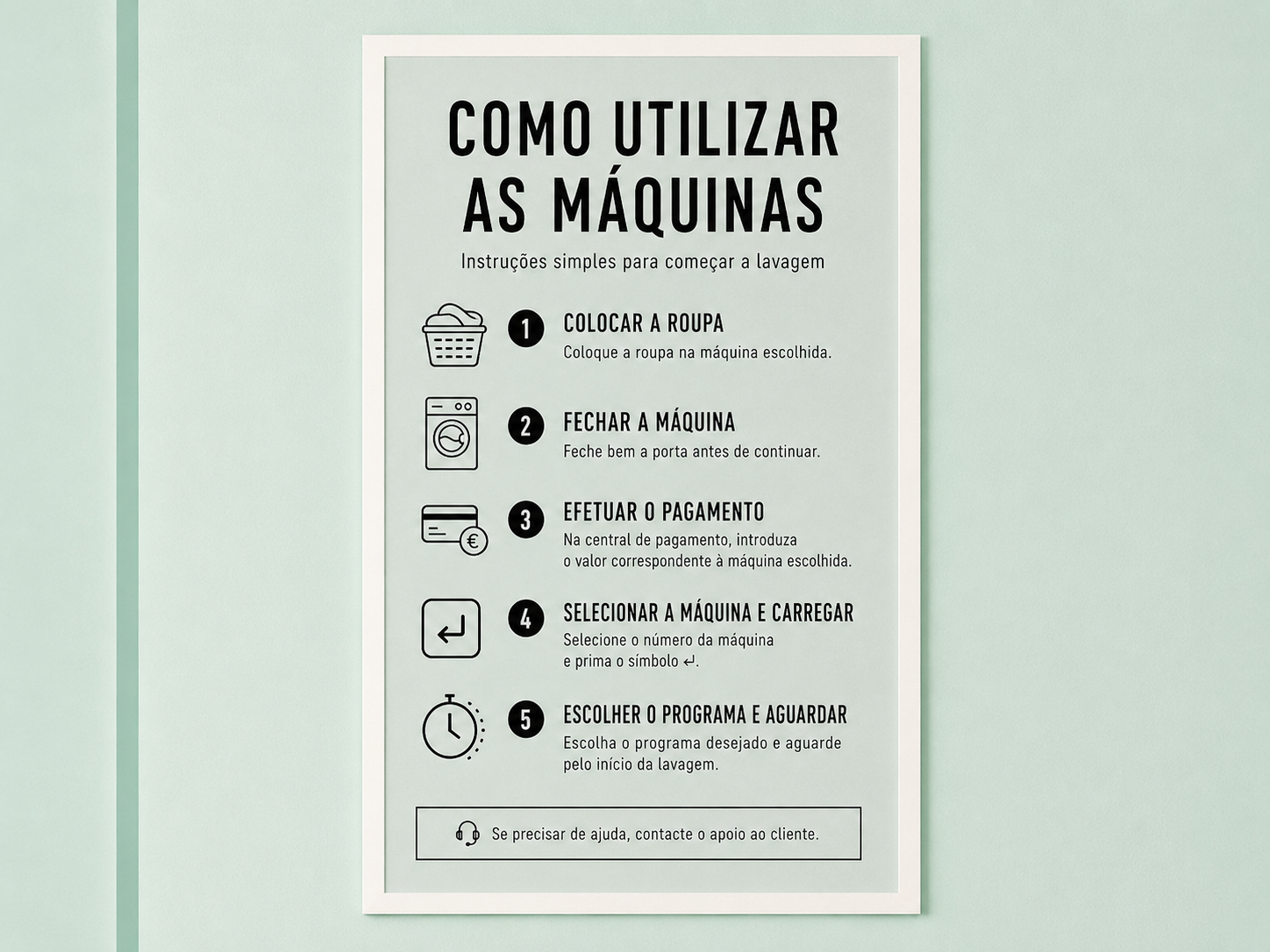 Instruções de utilização das máquinas Roupa Vadia